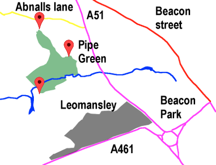 Pipe Green outline map